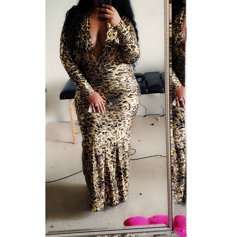 Gold dress with ruching
